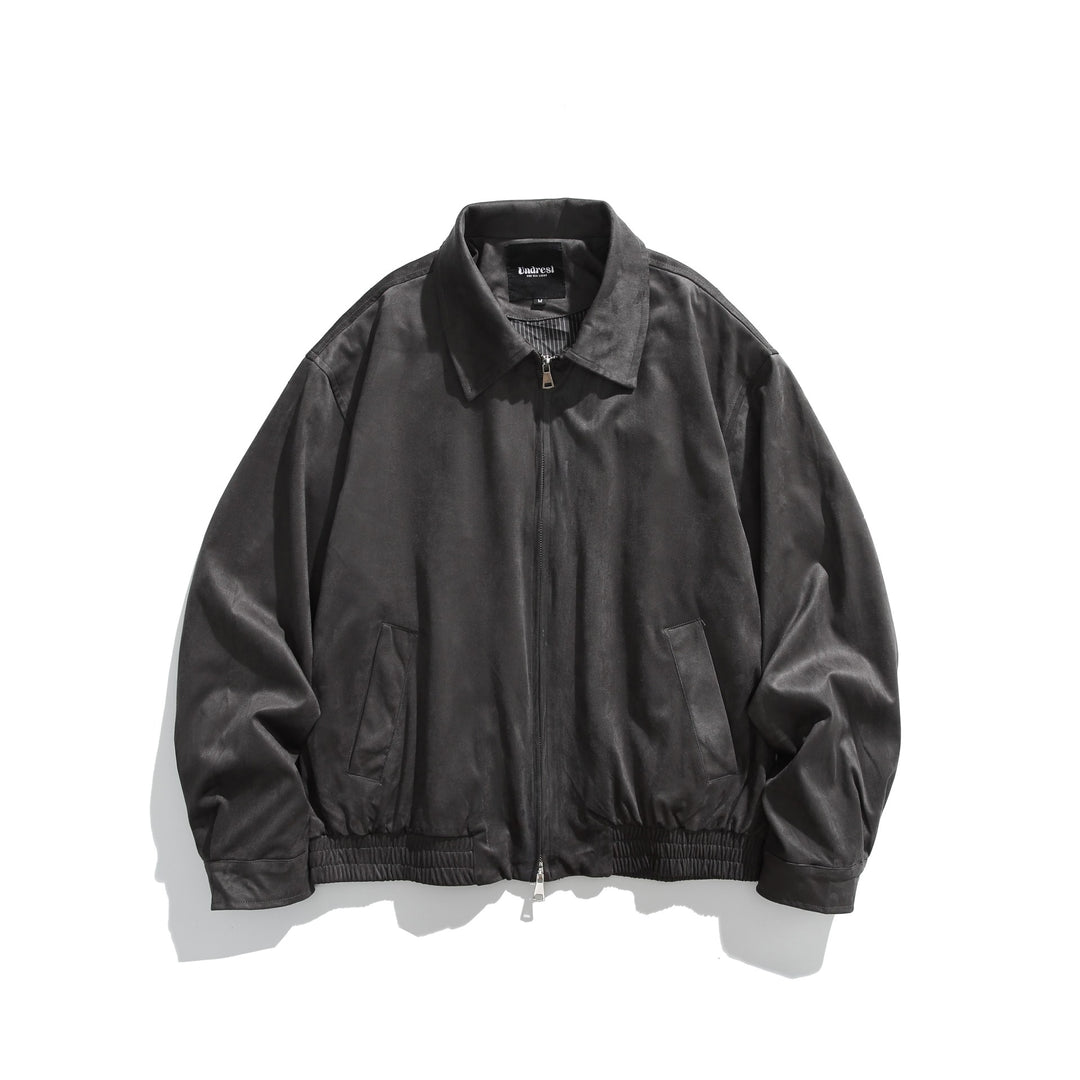 Herren Kurz geschnittener Velours‑Blouson mit Hemdkragen, Zweiwege‑Reißverschluss und elastischem Saum Nord Taschen