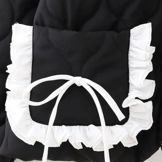 Damen Steppjacke mit Stehkragen und kontrastverzierten Rüschen-Taschen Nord Taschen