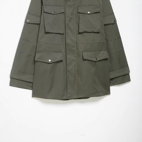 Damen Utility-Parka mit Stehkragen, vierfachen Pattentaschen und oversized Schnitt Nord Taschen
