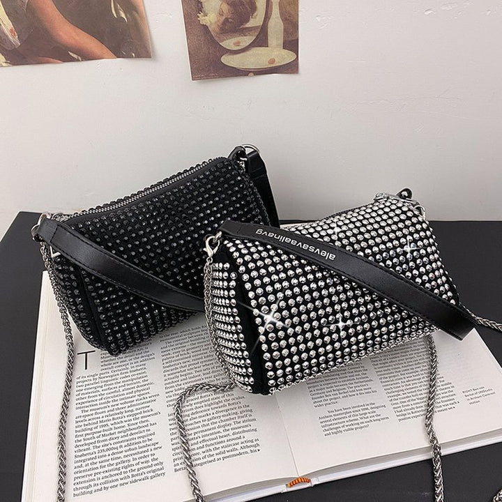 Damen elegante Umhängetasche mit Strassverzierungen Nord Taschen