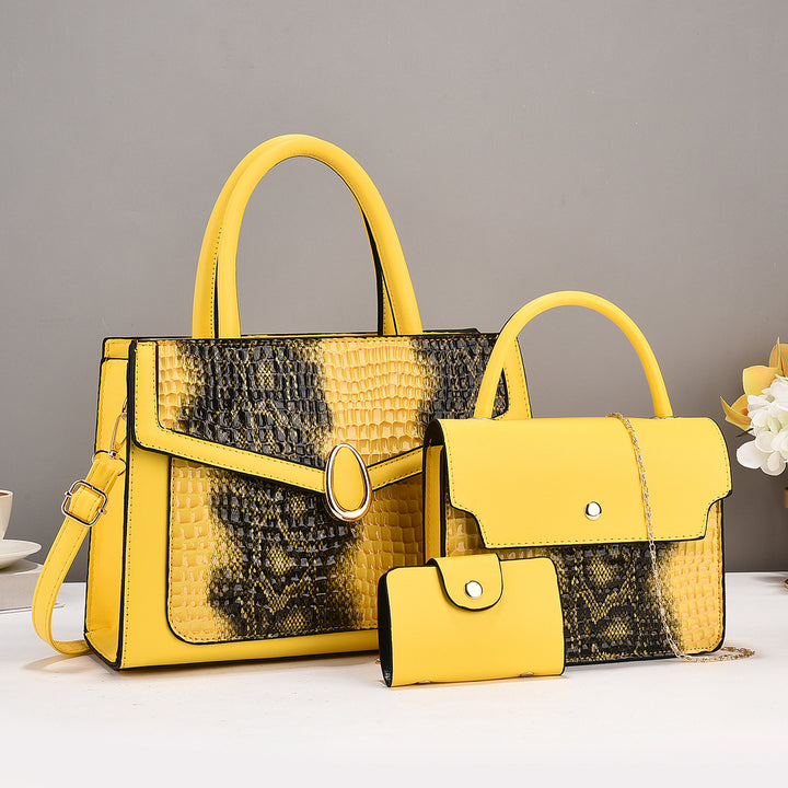 Damen elegantes Handtaschen-Set mit strukturierter Oberfläche und abnehmbaren Fächern Nord Taschen