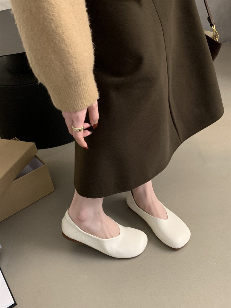 Damen bequeme Ballerinas aus hochwertigem Leder mit flexibler Sohle Nord Taschen