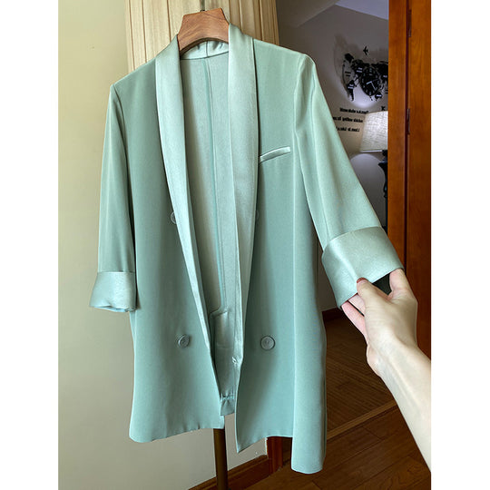 Damen Eleganter Blazer mit schimmerndem Revers Nord Taschen