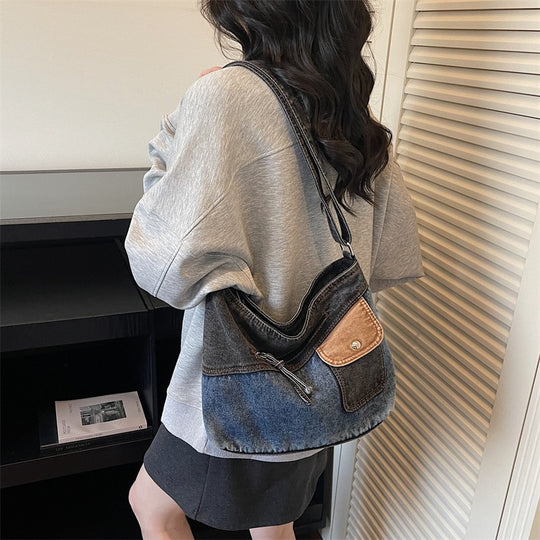 Damen Umhängetasche aus strapazierfähigem Denim mit praktischen Fächern Nord Taschen