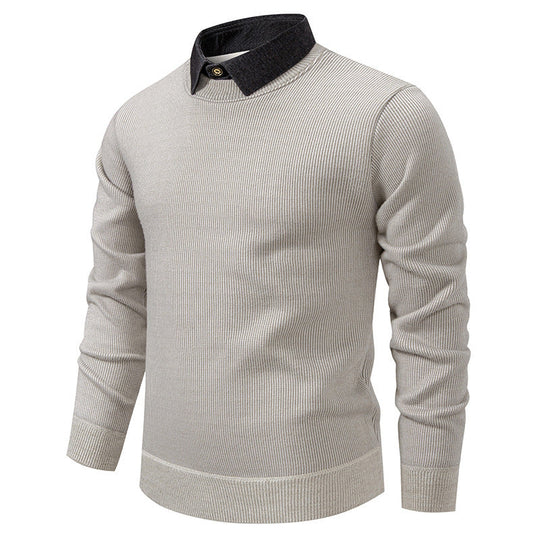 Nord Taschen | Herren Strickpullover mit Kontrastkragen