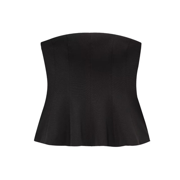 Damen Bustier-Oberteil mit figurformendem Schnitt und elegantem Plissee