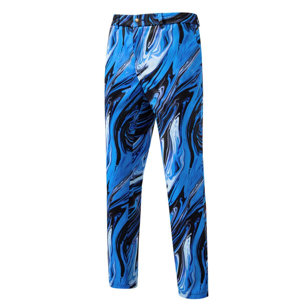 Herren Zweiteiliges Statement-Anzug mit schmal geschnittenem Sakko und Slim-Fit Hose im Marmorprint Nord Taschen