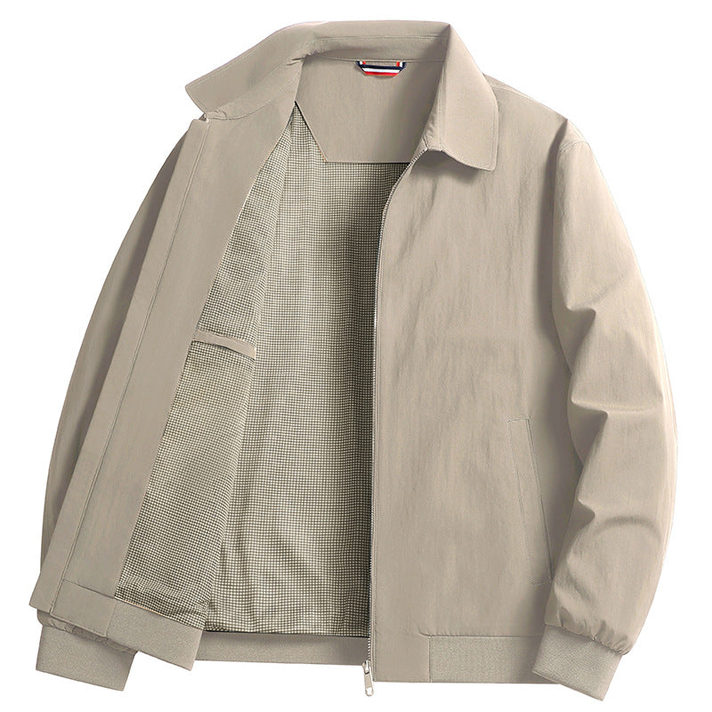 Herren Leichte Windjacke mit kariertem Innenfutter, durchgehendem Reißverschluss und Rippbündchen Nord Taschen