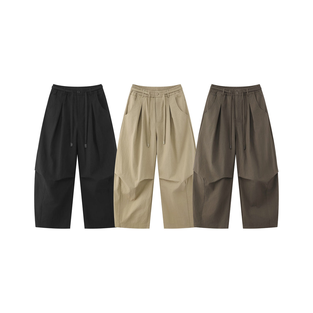 Damen Weite Culotte-Hose mit hohem Bund, Kellerfalten und Kordelzug Nord Taschen