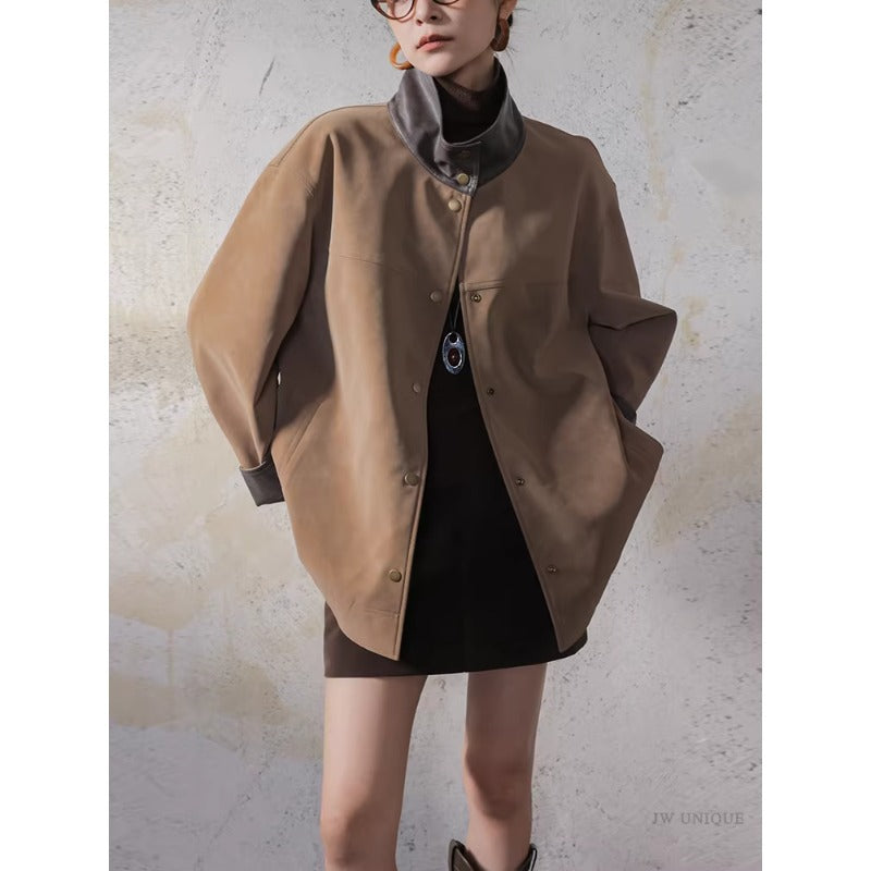 Damen Lederjacke mit modernem Schnitt Nord Taschen