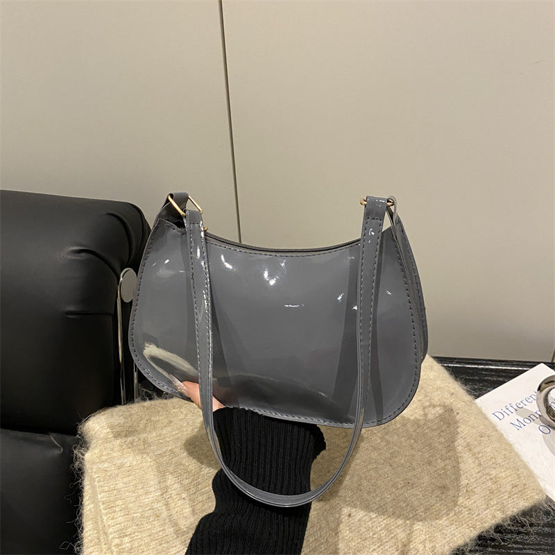 Damen modische Handtasche im minimalistischen Design mit glänzender Oberfläche Nord Taschen