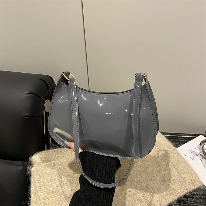 Damen modische Handtasche im minimalistischen Design mit glänzender Oberfläche Nord Taschen
