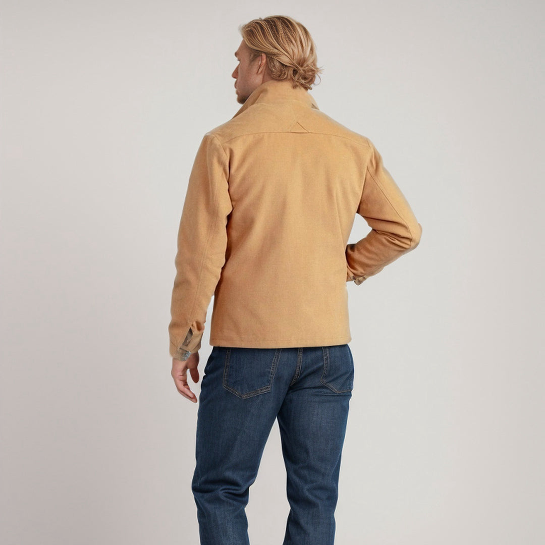 Herren Kurze Denim-Fieldjacke mit Stehkragen, Reißverschluss und aufgesetzten Brusttaschen Nord Taschen
