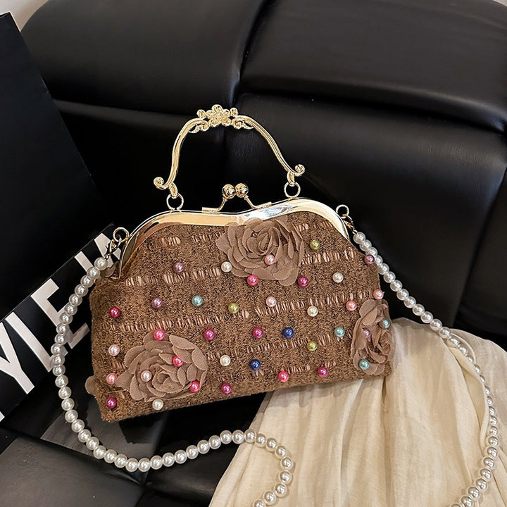 Damen modische Clutch mit Perlenschmuck Nord Taschen