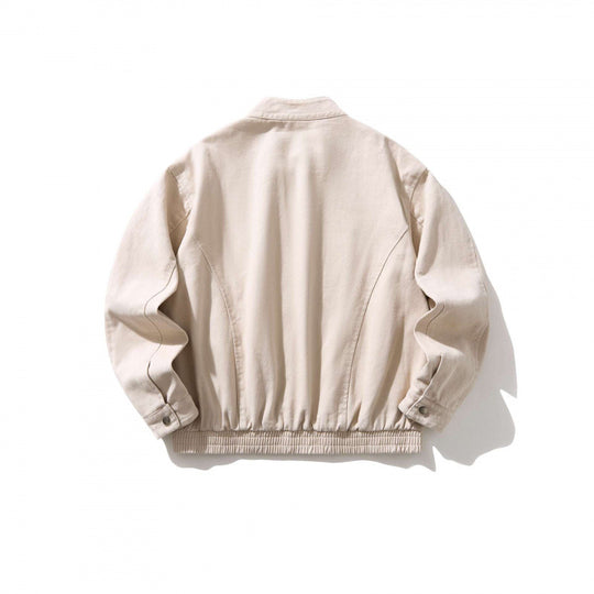 Herren Kurzer Utility-Blouson aus robustem Canvas mit Stehkragen, verdecktem Frontreißverschluss und elastischem Tunnelzugsaum Nord Taschen