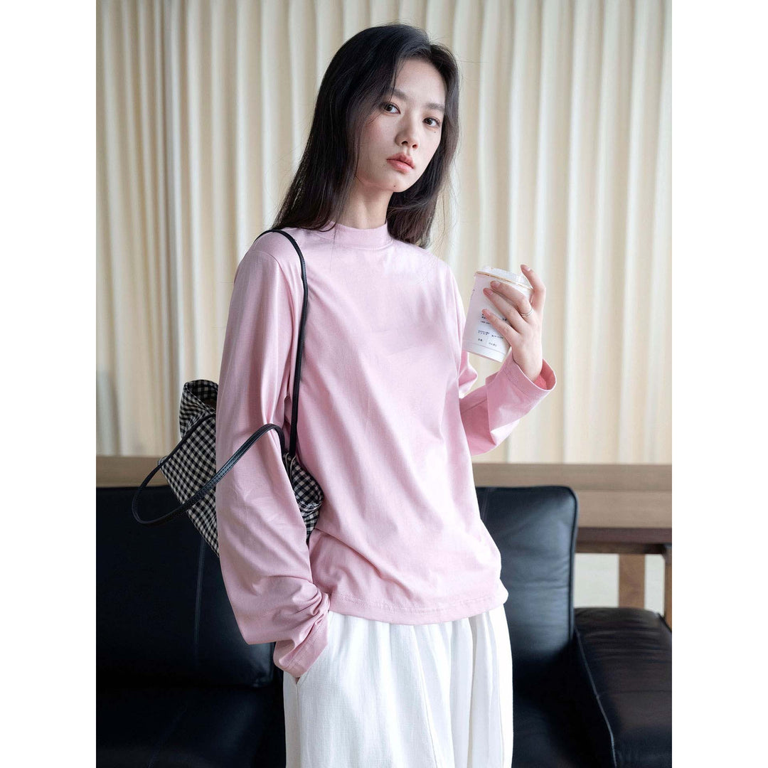 Damen Oversize-Langarmshirt mit Rundhals und Baumwoll-Jersey Nord Taschen