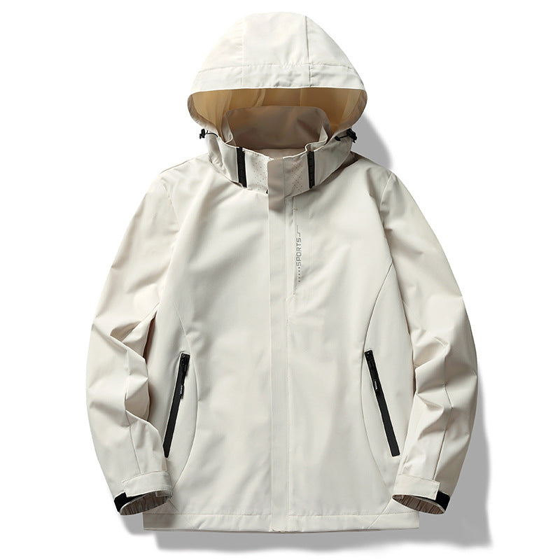 Herren zweilagige Softshell-Regenjacke mit abnehmbarem Fleece‑Innenlayer und verstellbarer Kapuze Nord Taschen