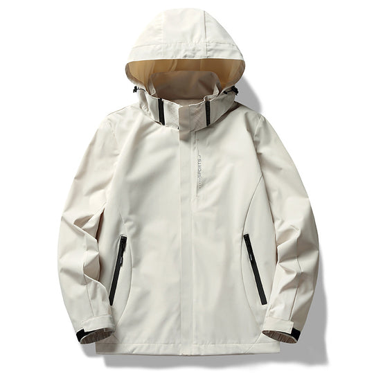 Herren zweilagige Softshell-Regenjacke mit abnehmbarem Fleece‑Innenlayer und verstellbarer Kapuze Nord Taschen