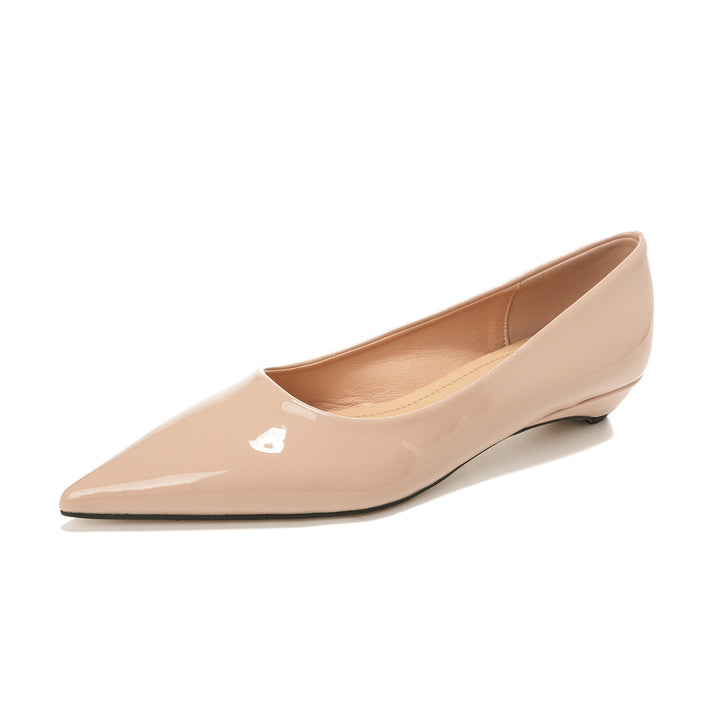 Damen spitze Ballerinas mit glänzendem Lackfinish und elegantem Design