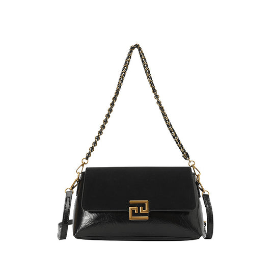 Damen Umhängetasche mit eleganter Verschlussmechanik und luxuriösem Kettenriemen Nord Taschen