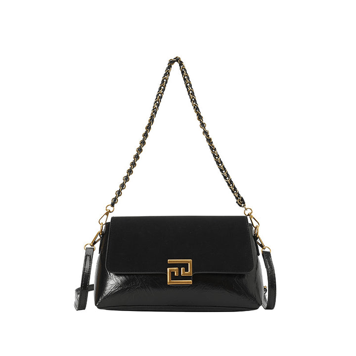 Damen Umhängetasche mit eleganter Verschlussmechanik und luxuriösem Kettenriemen Nord Taschen