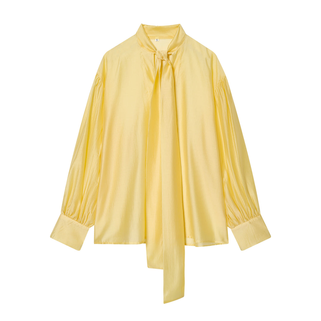 Damen Bluse mit Schleifenkragen und voluminösen Ballonärmeln Nord Taschen