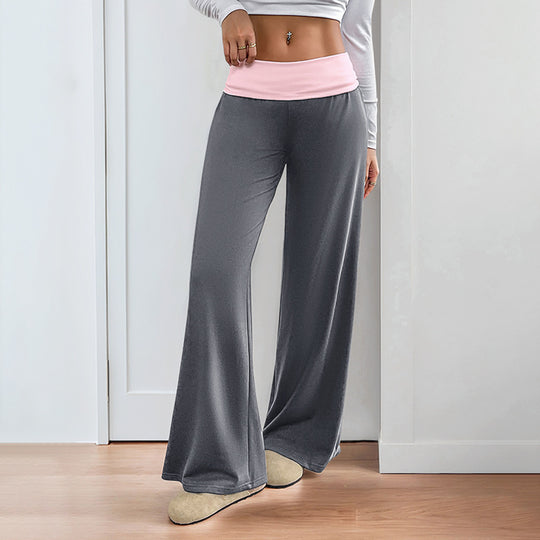 Damen Weite Palazzo‑Yogahose mit umschlagbarem Komfortbund Nord Taschen