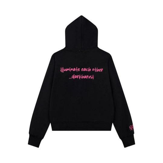 Damen Kapuzen-Sweatjacke mit übergroßem Reißverschluss und minimalistischer Stickerei Nord Taschen