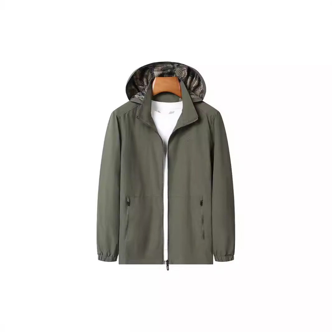 Herren Leichte Kapuzen-Shelljacke mit wasserabweisender Mikrofaser und verdeckten Reißverschlusstaschen Nord Taschen