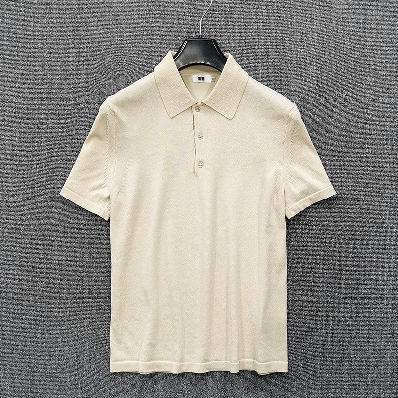 Herren Feinstrick Polohemd mit Kurzarm und feiner Knopfleiste Nord Taschen