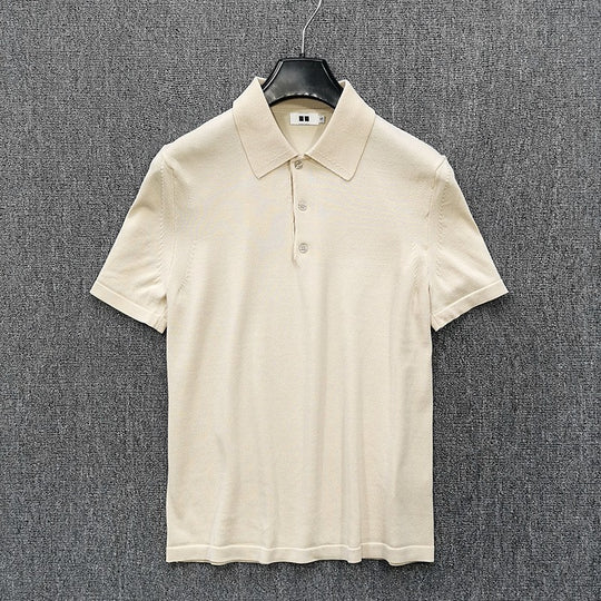 Herren Feinstrick Polohemd mit Kurzarm und feiner Knopfleiste Nord Taschen