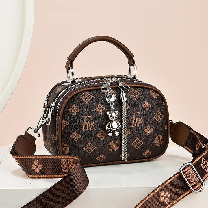 Damen Umhängetasche mit floralem Muster und robustem Tragegurt Nord Taschen