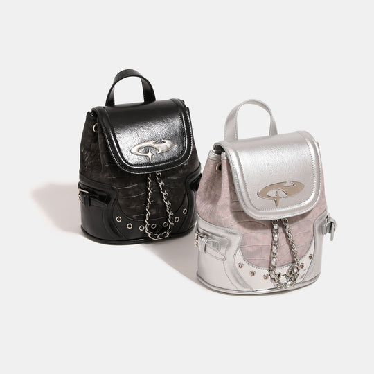 Damen Rucksacktasche mit modischem Kroko-Design und eleganten Metallakzenten Nord Taschen
