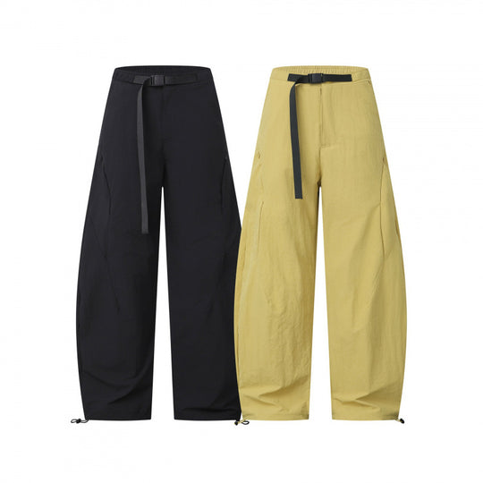 Damen Weite Cargo-Hose mit Tunnelzugbund, integriertem Webgürtel und verstellbaren Kordelabschlüssen Nord Taschen