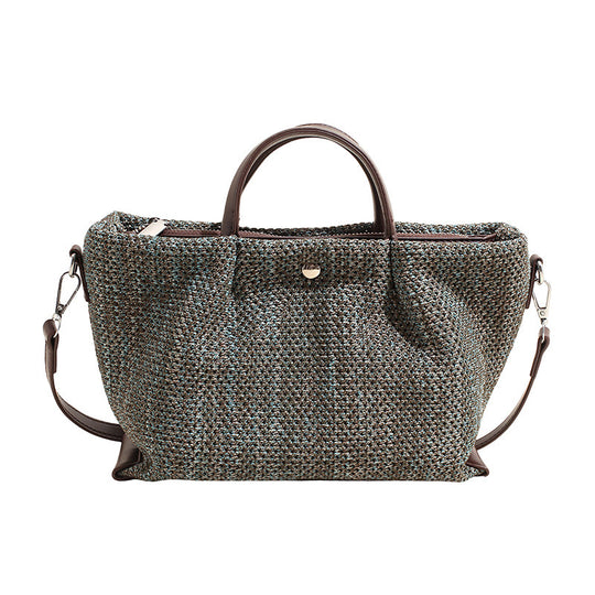Damen stylische Strohtasche mit abnehmbarem Mini-Portemonnaie Nord Taschen