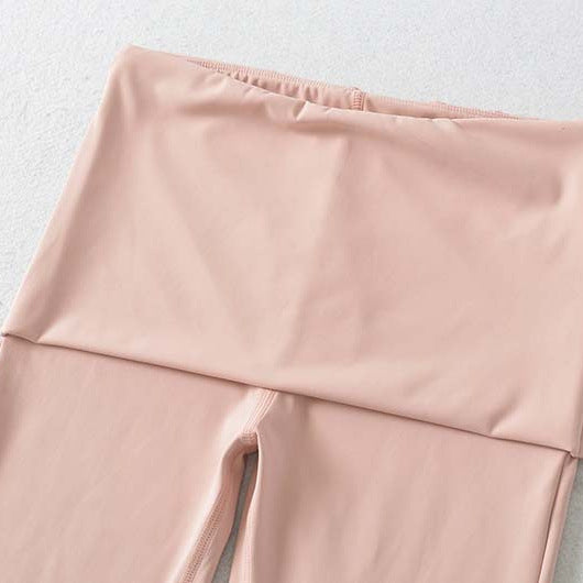 Damen Capri-Leggings mit hohem Umschlagbund, Shaping-Effekt und seitlichem Bein-Schlitz Nord Taschen