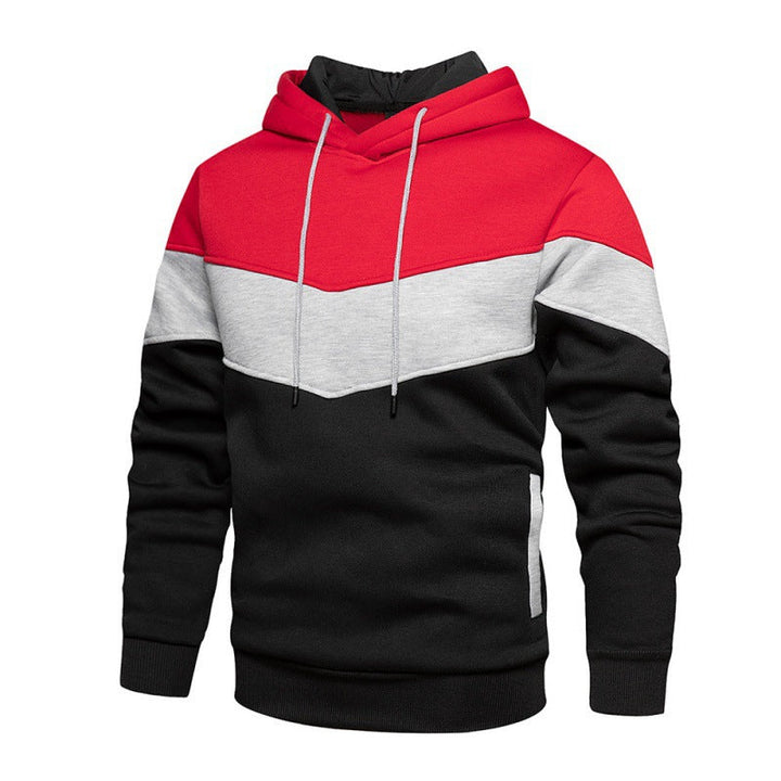 Herren Kapuzenpullover mit kontrastierenden Farbblöcken und weichem Innenfutter