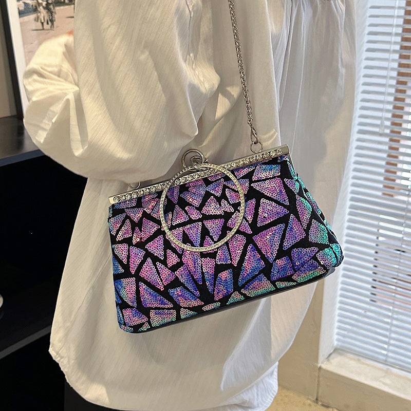 Damen glamouröse Clutch-Tasche mit funkelnden Pailletten Nord Taschen