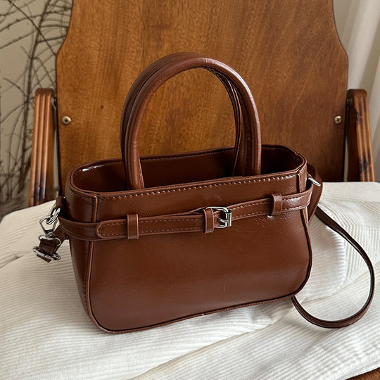 Damen Schultertasche aus strukturiertem Kunstleder mit praktischem Schulterriemen Nord Taschen