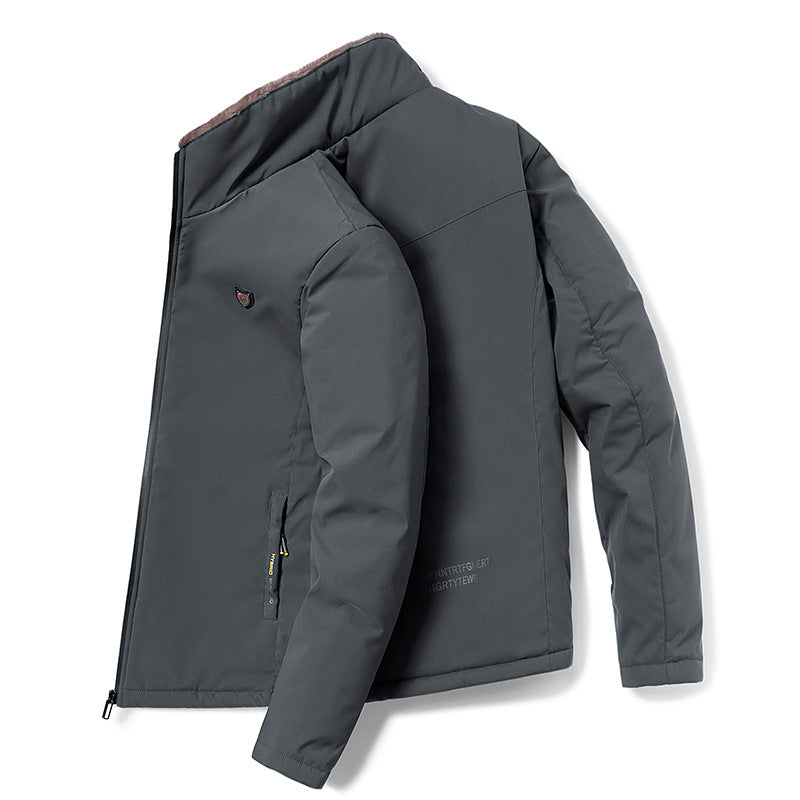 Herren Wattierte Übergangsjacke mit Teddyfutter und hohem Stehkragen Nord Taschen