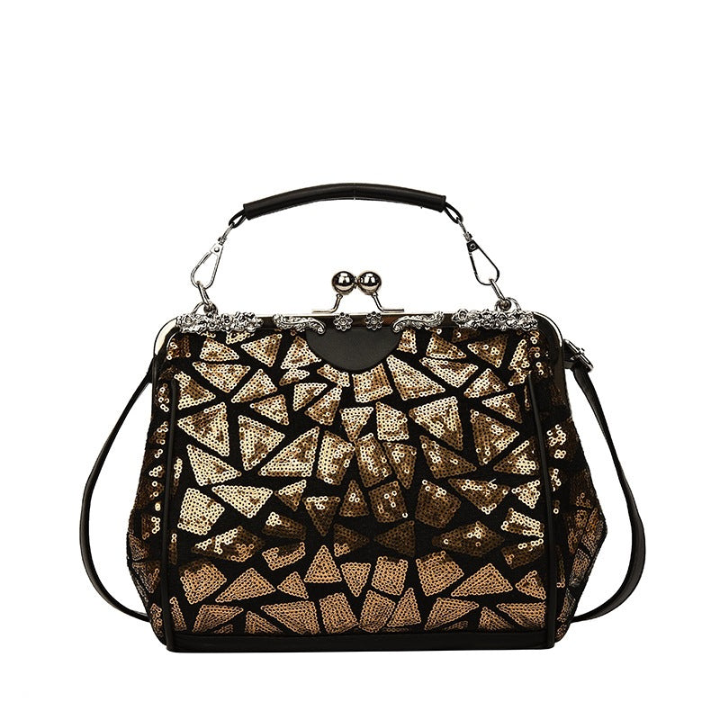 Damen stilvolle Abendtasche mit Glitter-Applikationen Nord Taschen