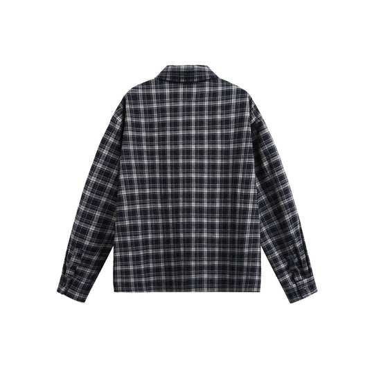 Herren Karierter Flanell-Overshirt-Jacke mit aufgesetzten Brusttaschen Nord Taschen