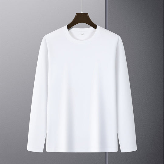 Herren Langarmshirt aus Premium-Baumwollmix mit Rundhalsausschnitt und feiner Rippstruktur Nord Taschen