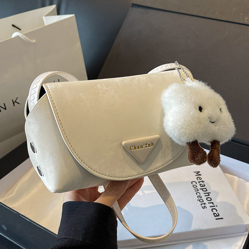Damen Umhängetasche mit abnehmbarem Plüschanhänger Nord Taschen