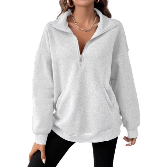 Damen Stylischer Pufferpullover mit Stehkragen Nord Taschen