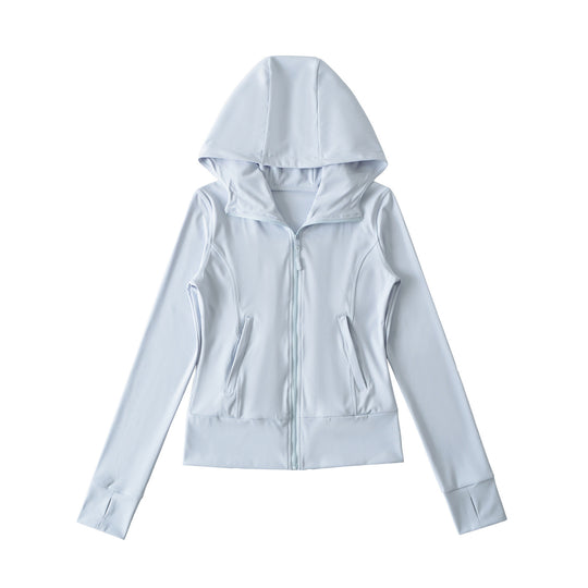 Damen Kapuzen-Sportjacke mit durchgehendem Reißverschluss, taillierter Passform und integrierten Reißverschlusstaschen Nord Taschen