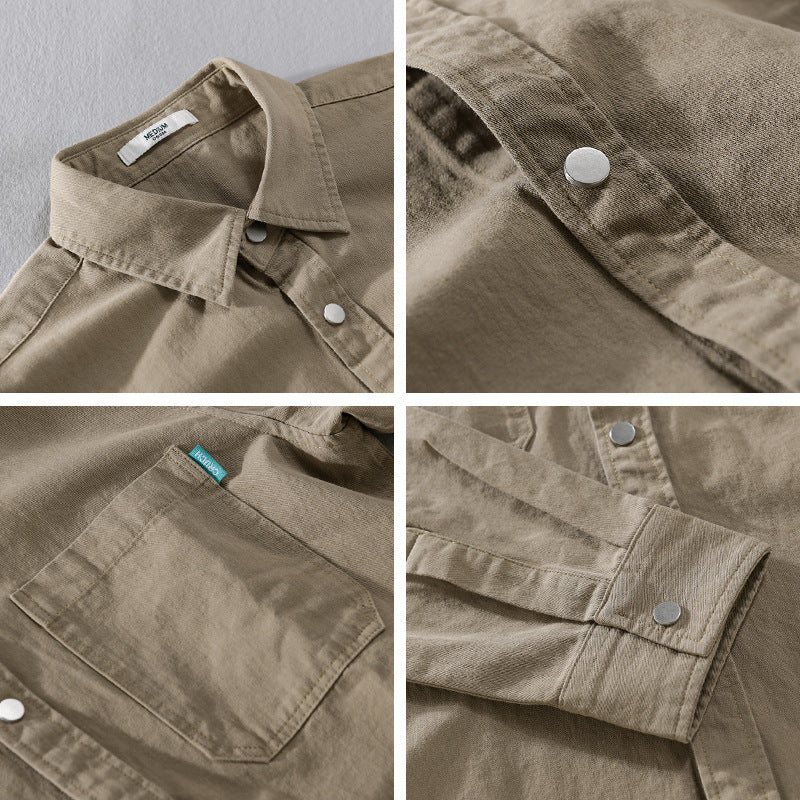 Herren Overshirt im Hemdjacken‑Stil aus leichter Baumwollmischung mit Druckknopf‑Leiste und aufgesetzten Brusttaschen Nord Taschen
