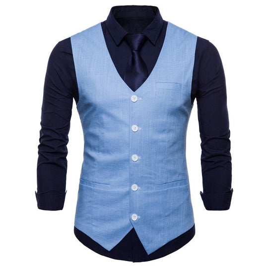 Herren elegante Anzugweste mit praktischen Taschen und detailliertem Design