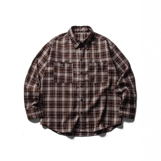 Herren Boxy-Karo-Workshirt aus weichem Flanell mit Doppelbrusttaschen Nord Taschen