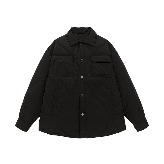 Herren Gesteppte Oversize-Hemdjacke mit Steppung, Druckknöpfen und Brusttaschen Nord Taschen